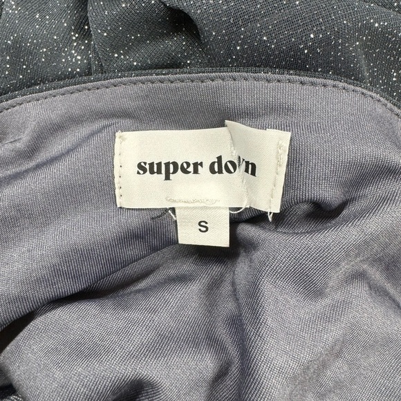 NWT REVOLVE SUPERDOWN Justene Sheer Glitter Dress Grey S - Picture 11 of 11